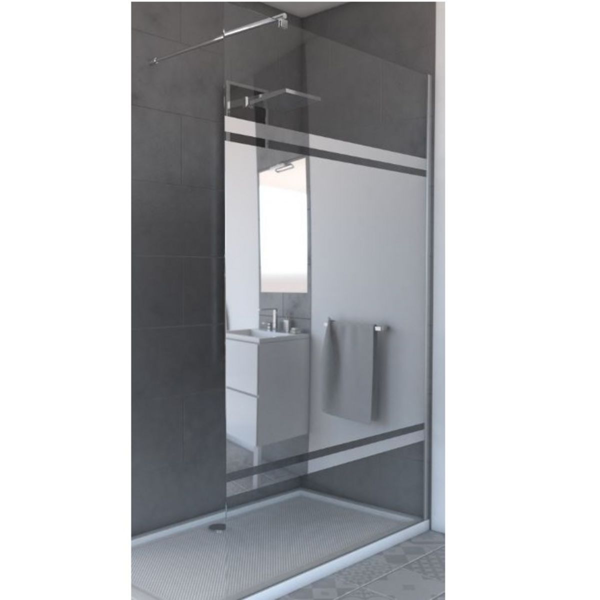 Aurlane Paroi de douche Parma Miroir - 120 x 200 