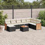 Voir la diapositive 1 : VIDAXL Salon de jardin 9 pcs avec coussins noir resine tressee