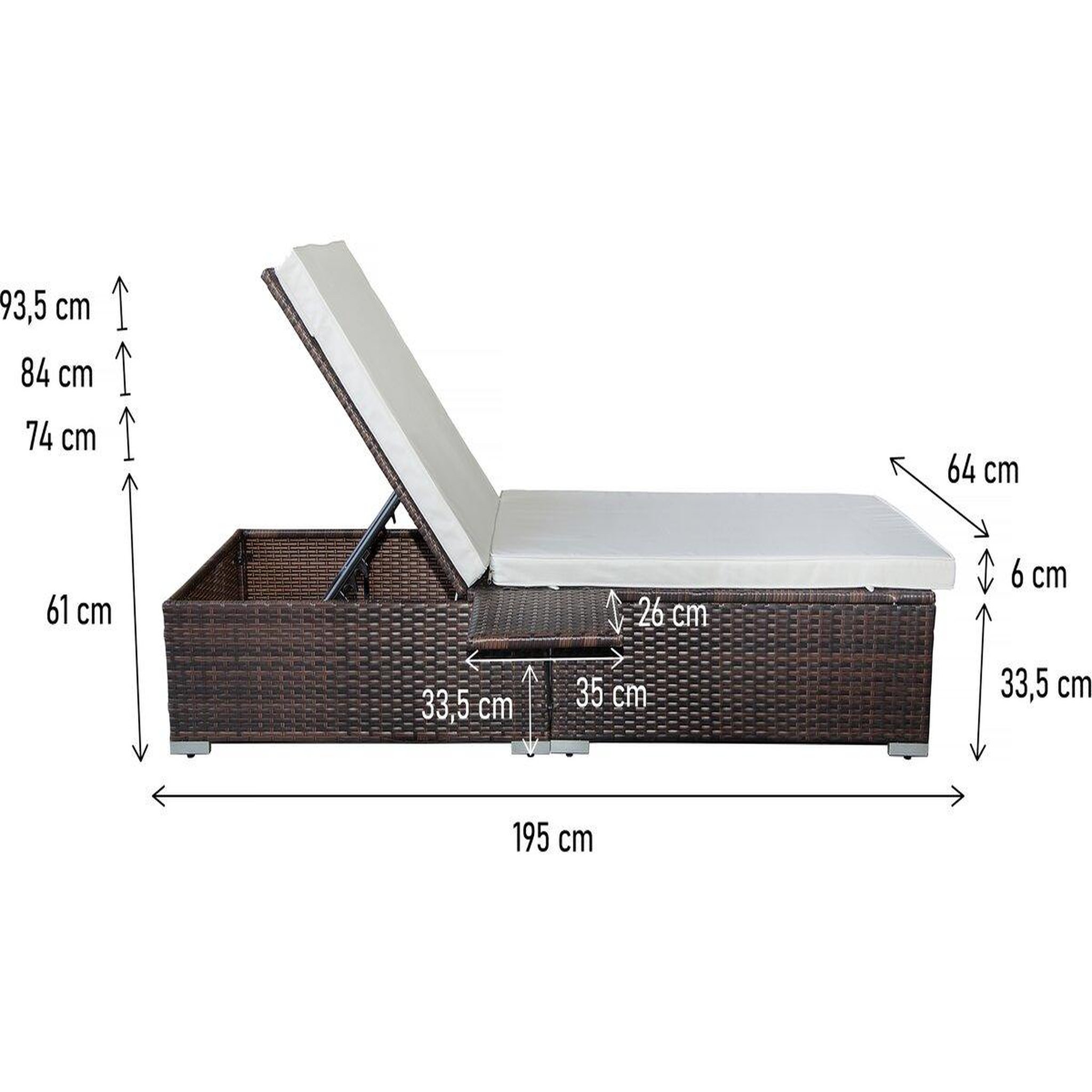 Voir la diapositive 3 : Habitat et Jardin Lot de 2 bains de soleil en résine tressée avec coussins  Alice  - Beige