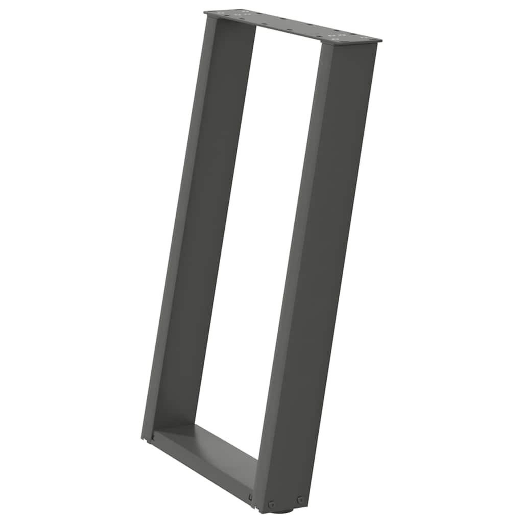 Voir la diapositive 4 : VIDAXL Pieds de table a manger forme de U 2 pcs 60x(72-73) cm acier