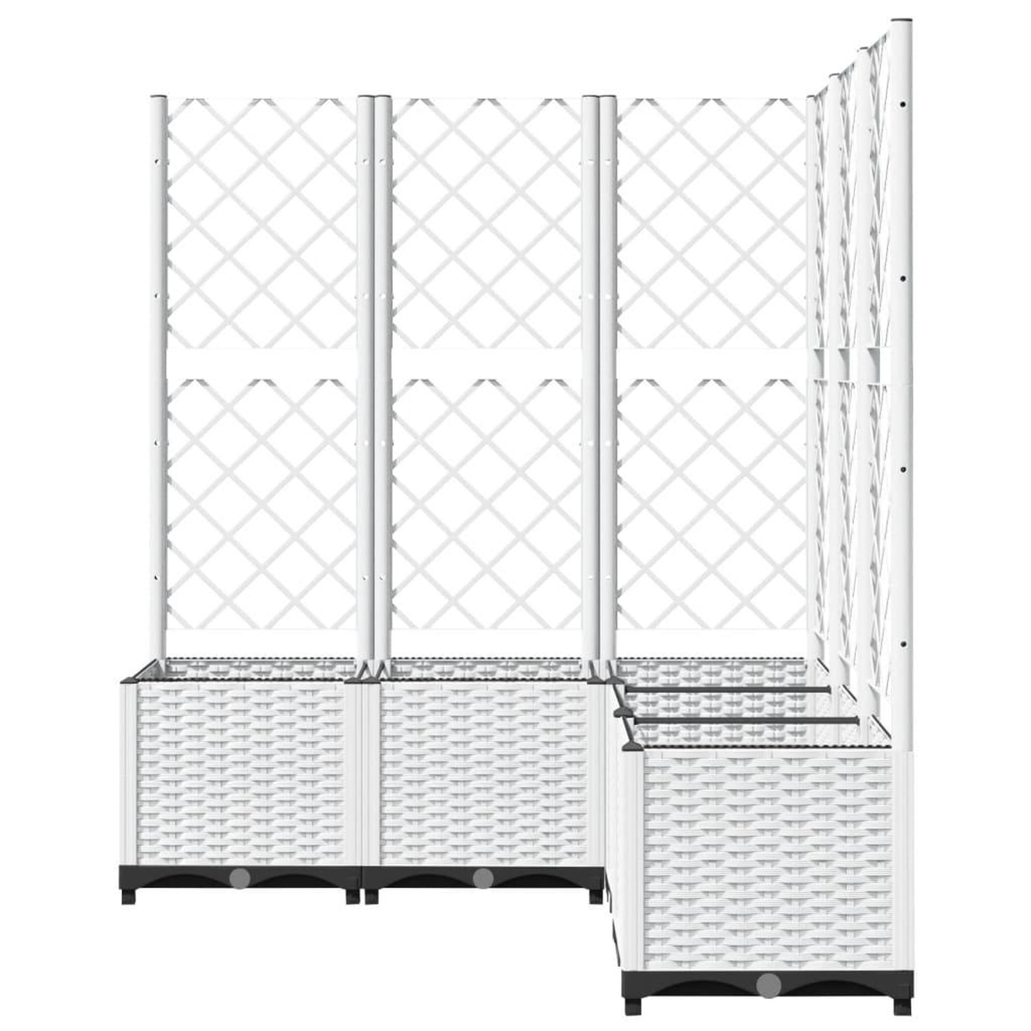 Voir la diapositive 5 : VIDAXL Jardiniere avec treillis Blanc 120x120x136 cm PP