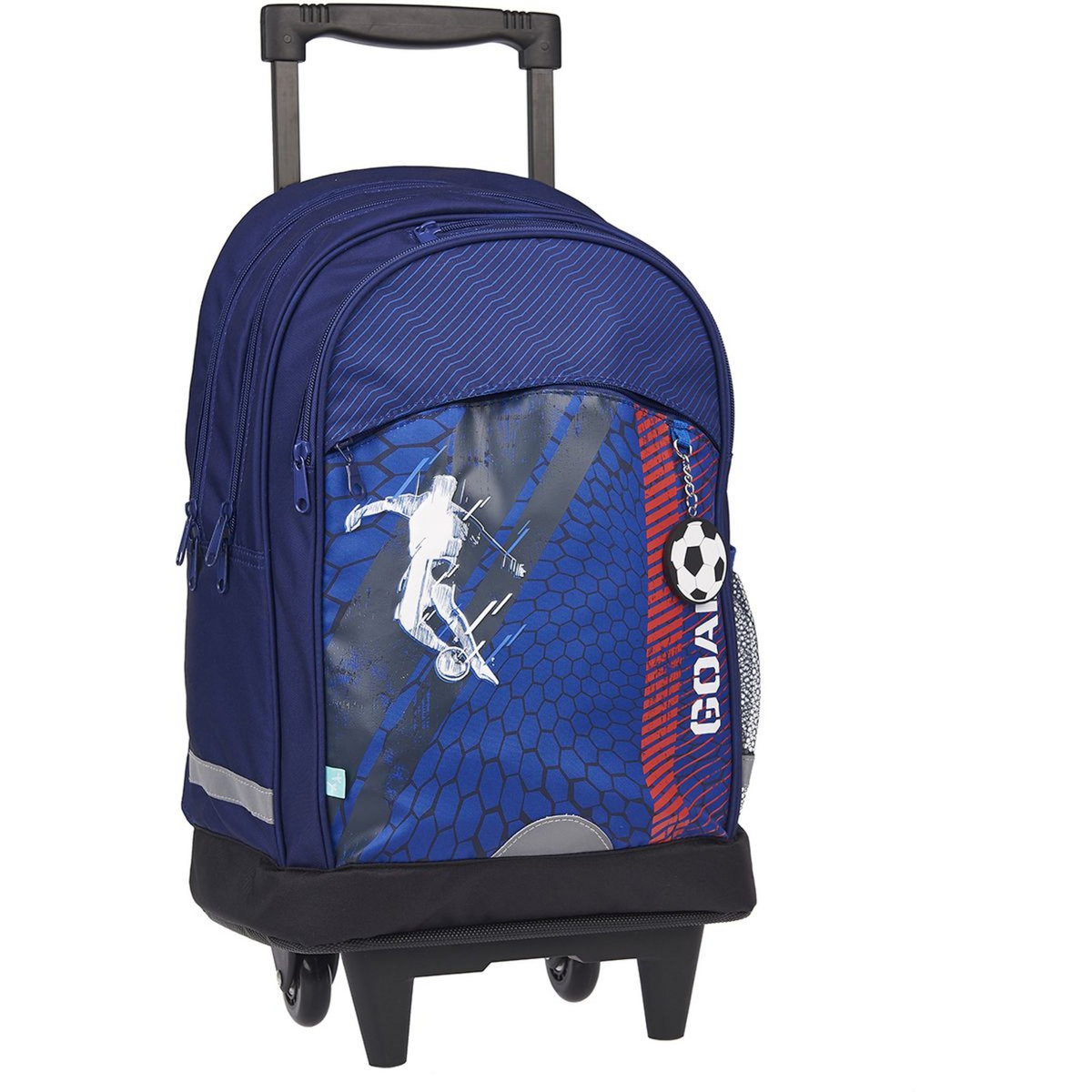 AUCHAN Sac à dos à roulettes bleu Football Player