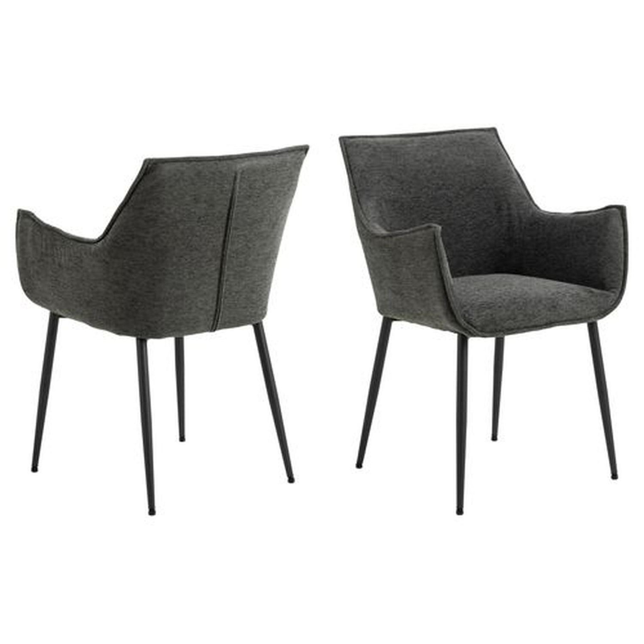 Voir la diapositive 1 : TOILINUX Lot de 2 chaises de salle à manger avec accoudoirs SORRENTO
