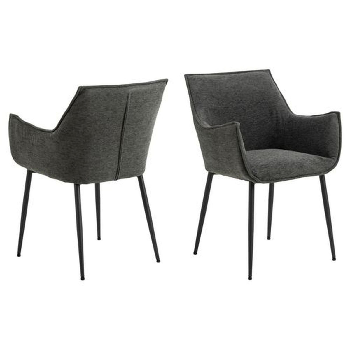 TOILINUX Lot de 2 chaises de salle à manger avec accoudoirs SORRENTO