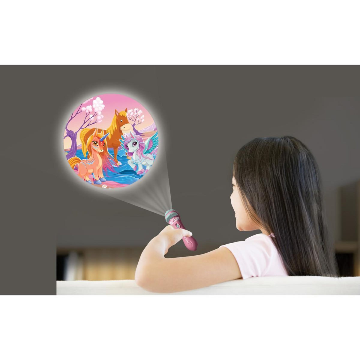 Lexibook Projecteur à histoires et lampe torche Licorne