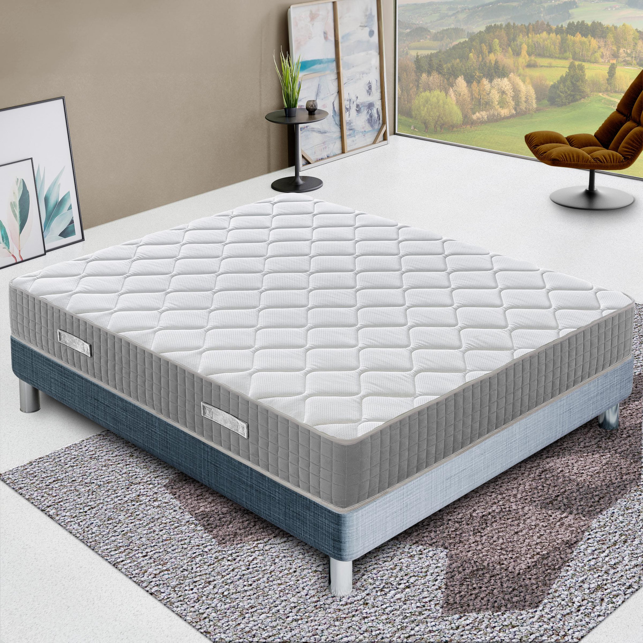 ILOVESLEEP Matelas Mousse - HERMES - Accueil Mémoire De Forme - Epaisseur 30 Cm. Coloris disponibles : Blanc