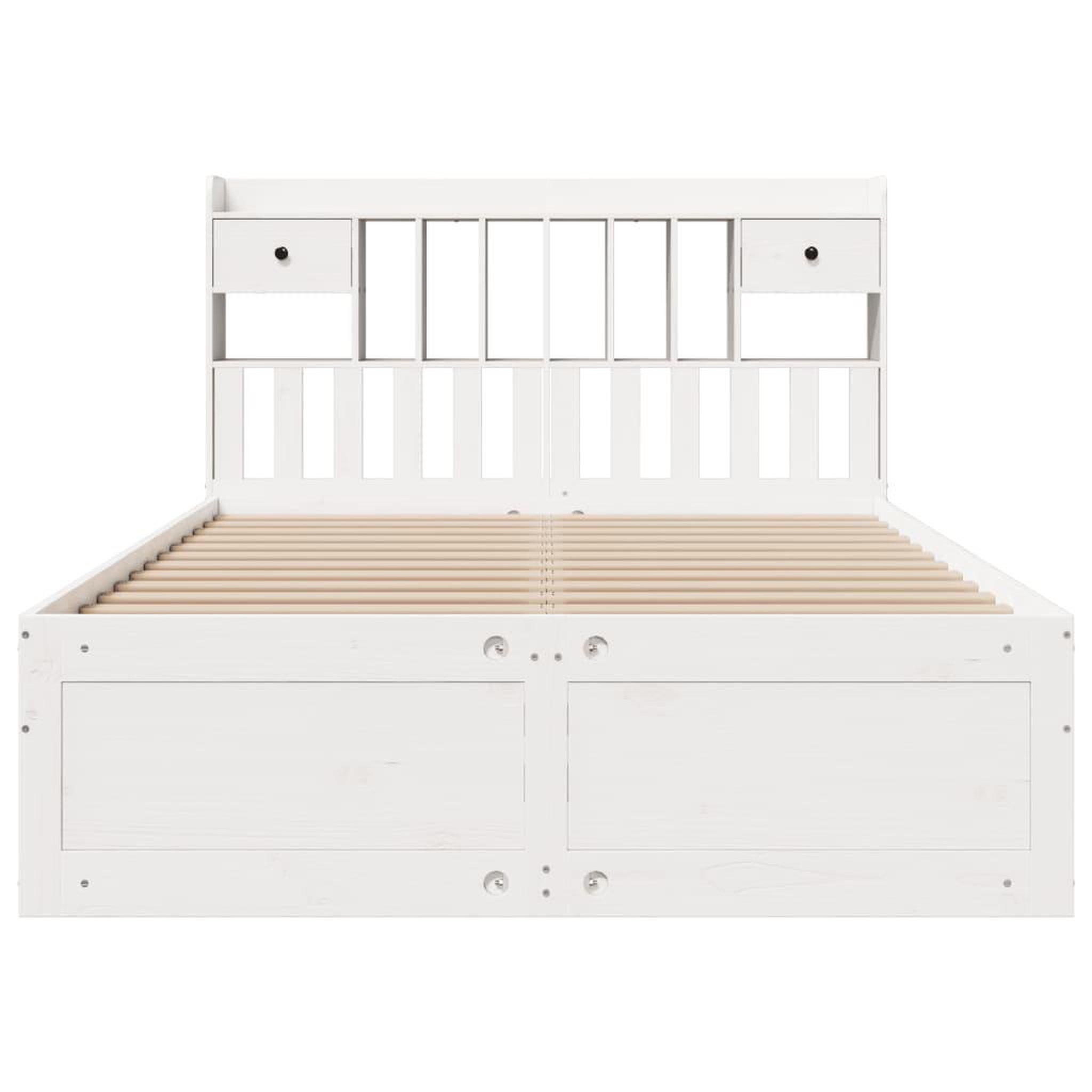 Voir la diapositive 4 : VIDAXL Lit bibliotheque sans matelas blanc 140x190 cm bois pin massif