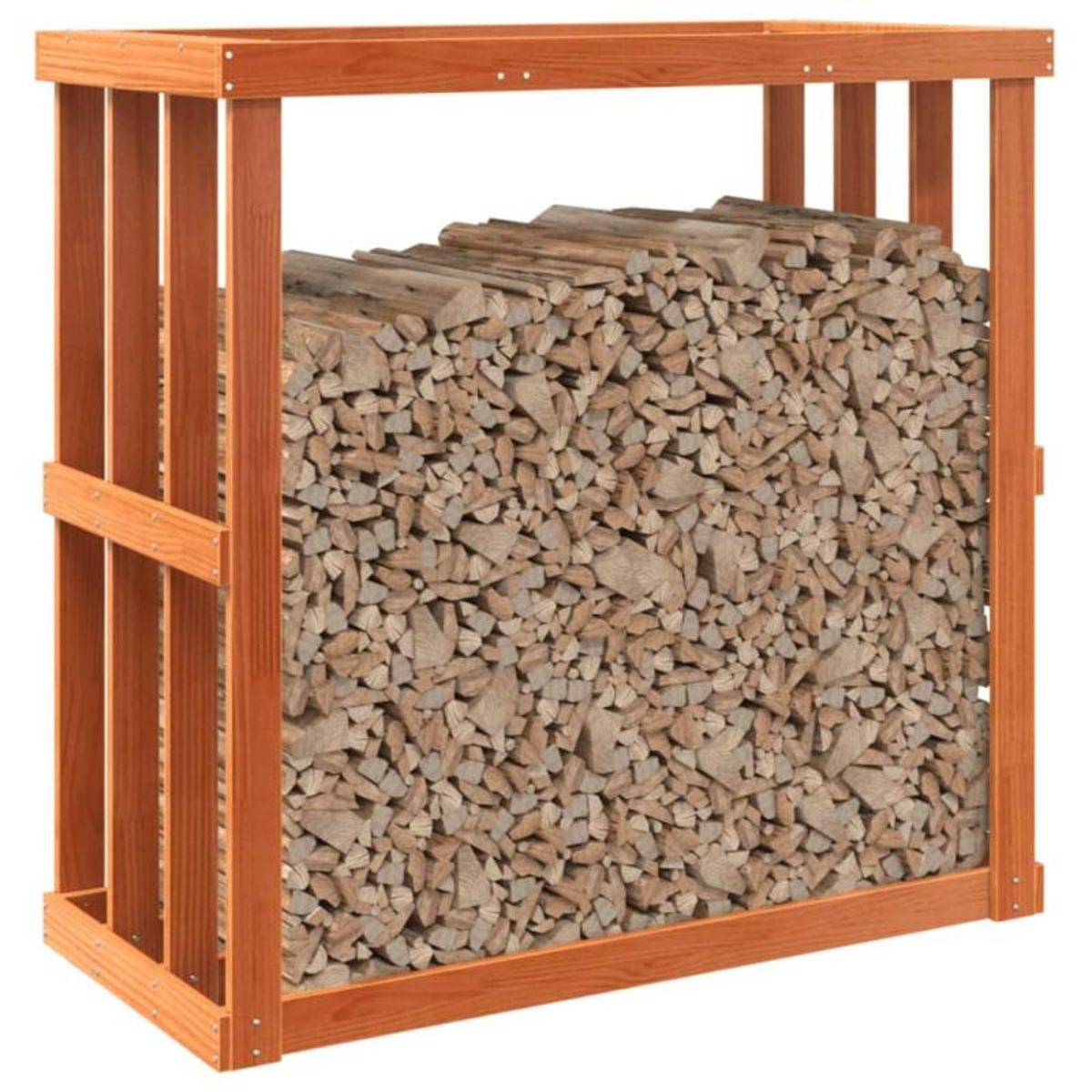 VIDAXL Porte bûches d'extérieur cire marron 109x52x106 cm bois pin