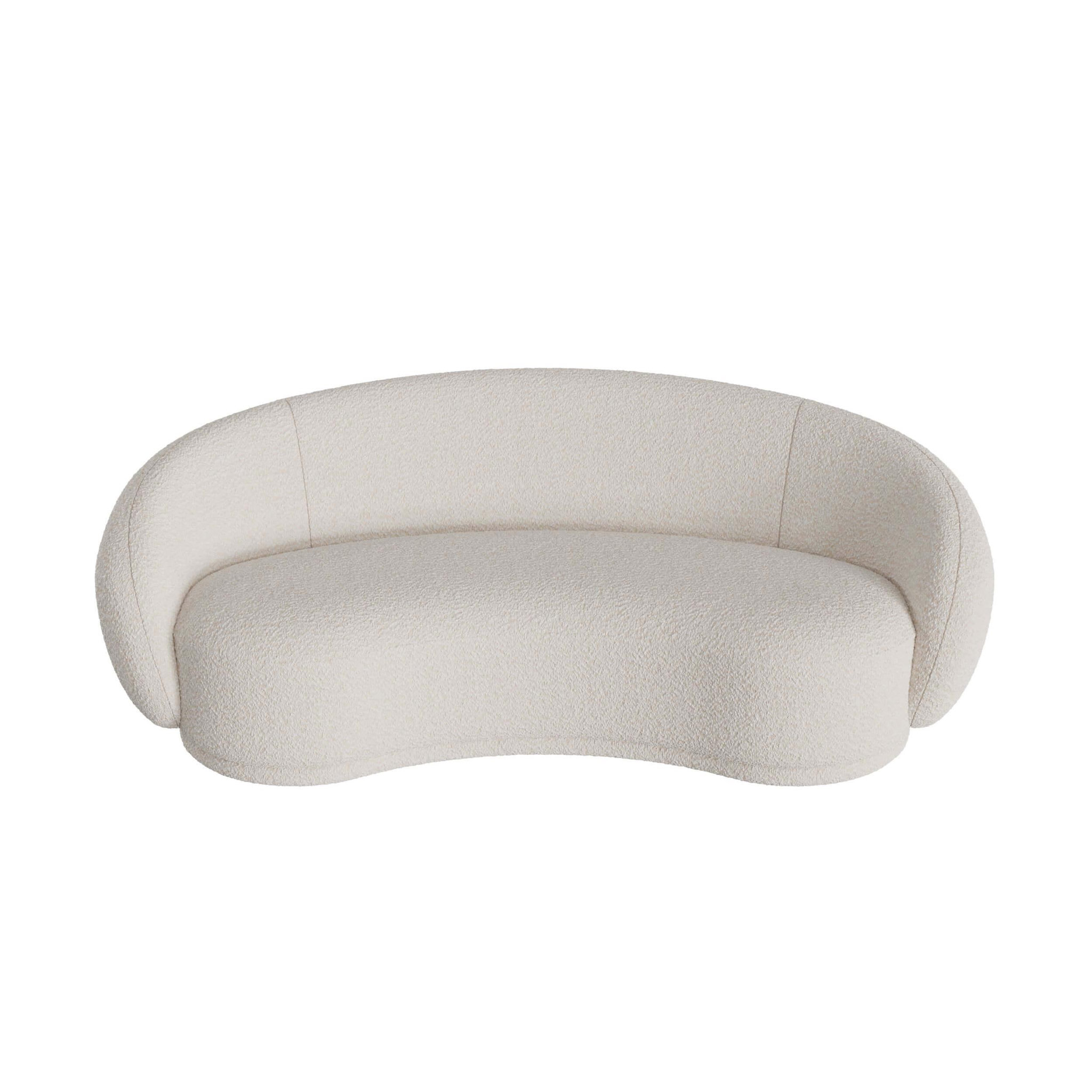 MAISON PAVANE Canapé 3 places en tissu bouclé blanc-nova