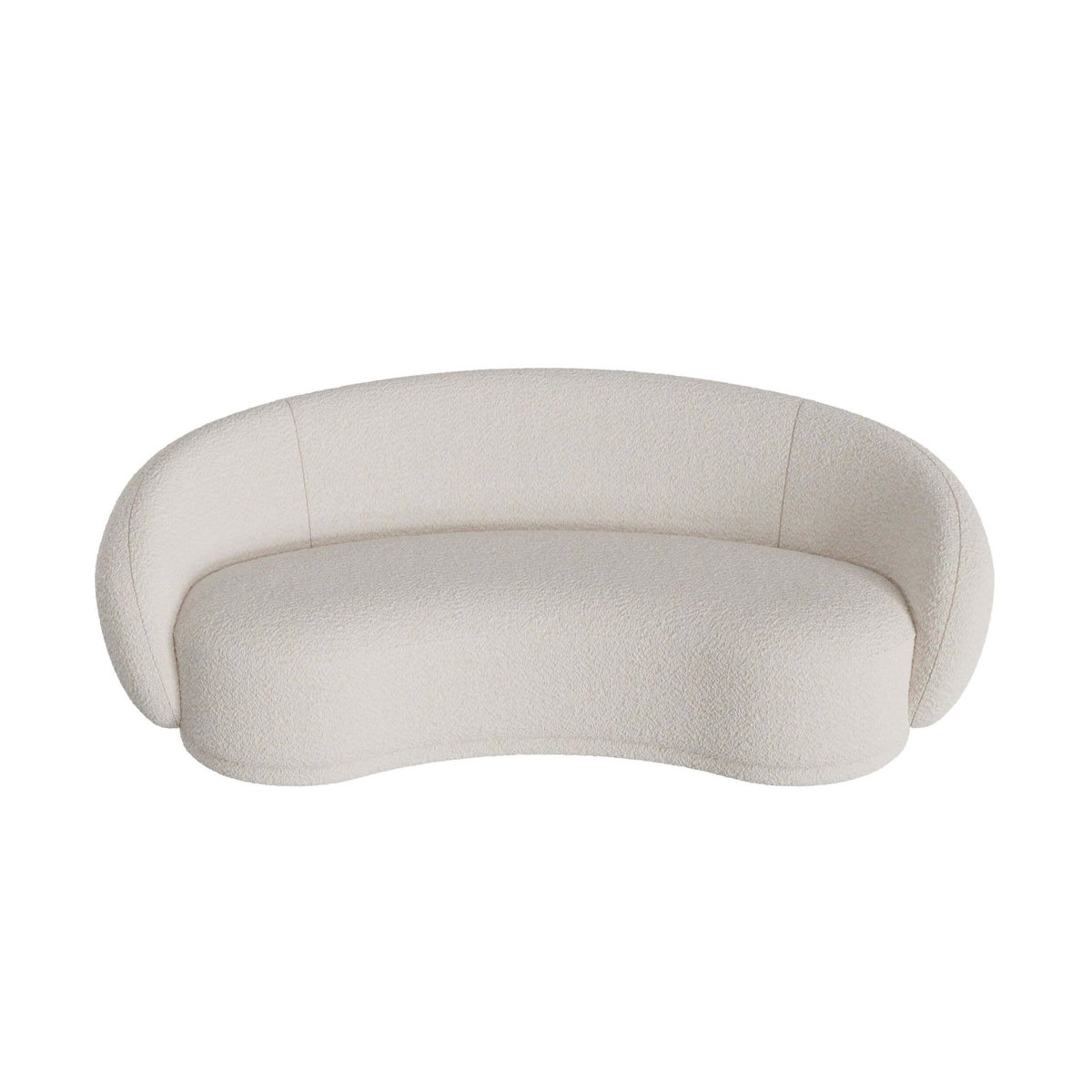 Rendez vous déco Canapé 3 places en tissu bouclé blanc-Nova
