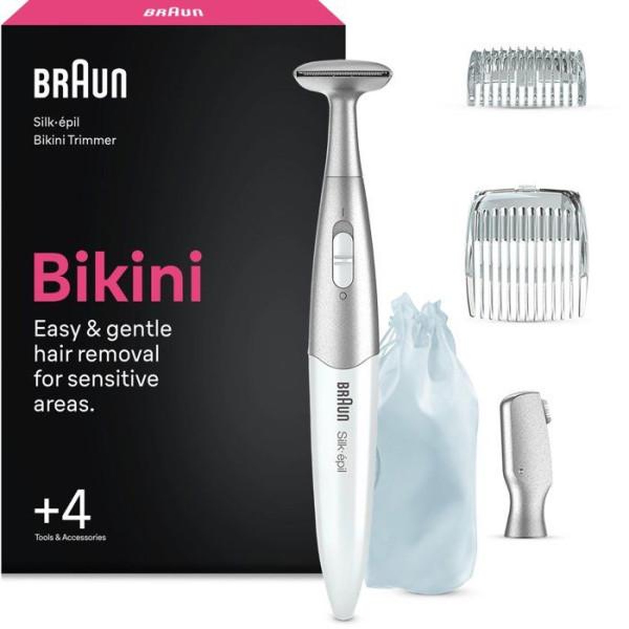 Voir la diapositive 2 : BRAUN Epilateur Electrique Tondeuse maillot - BRAUN - FG1100 - Compacte - Lames sécurisées - Zones sensibles