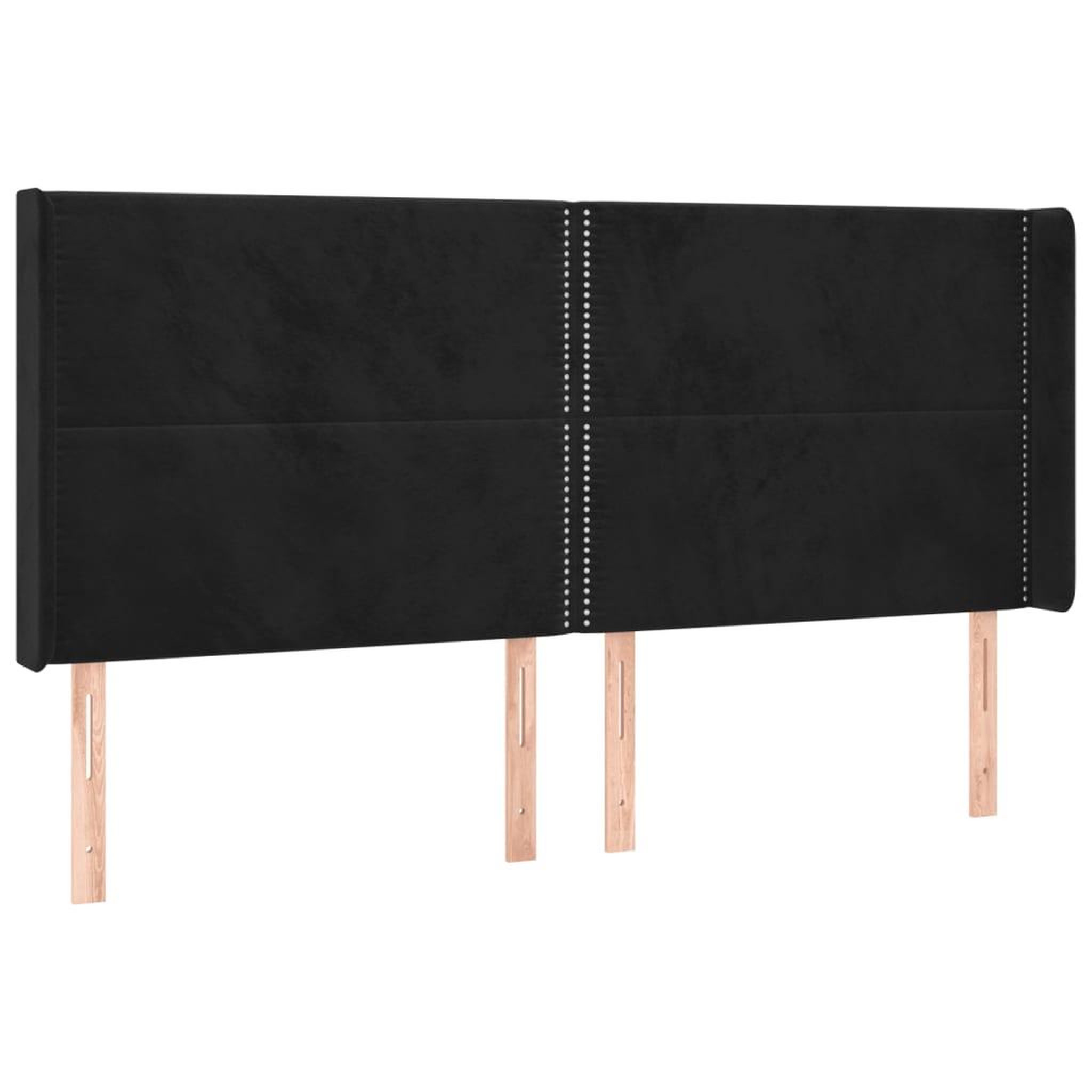 Voir la diapositive 2 : VIDAXL Tete de lit avec oreilles Noir 203x16x118/128 cm Velours