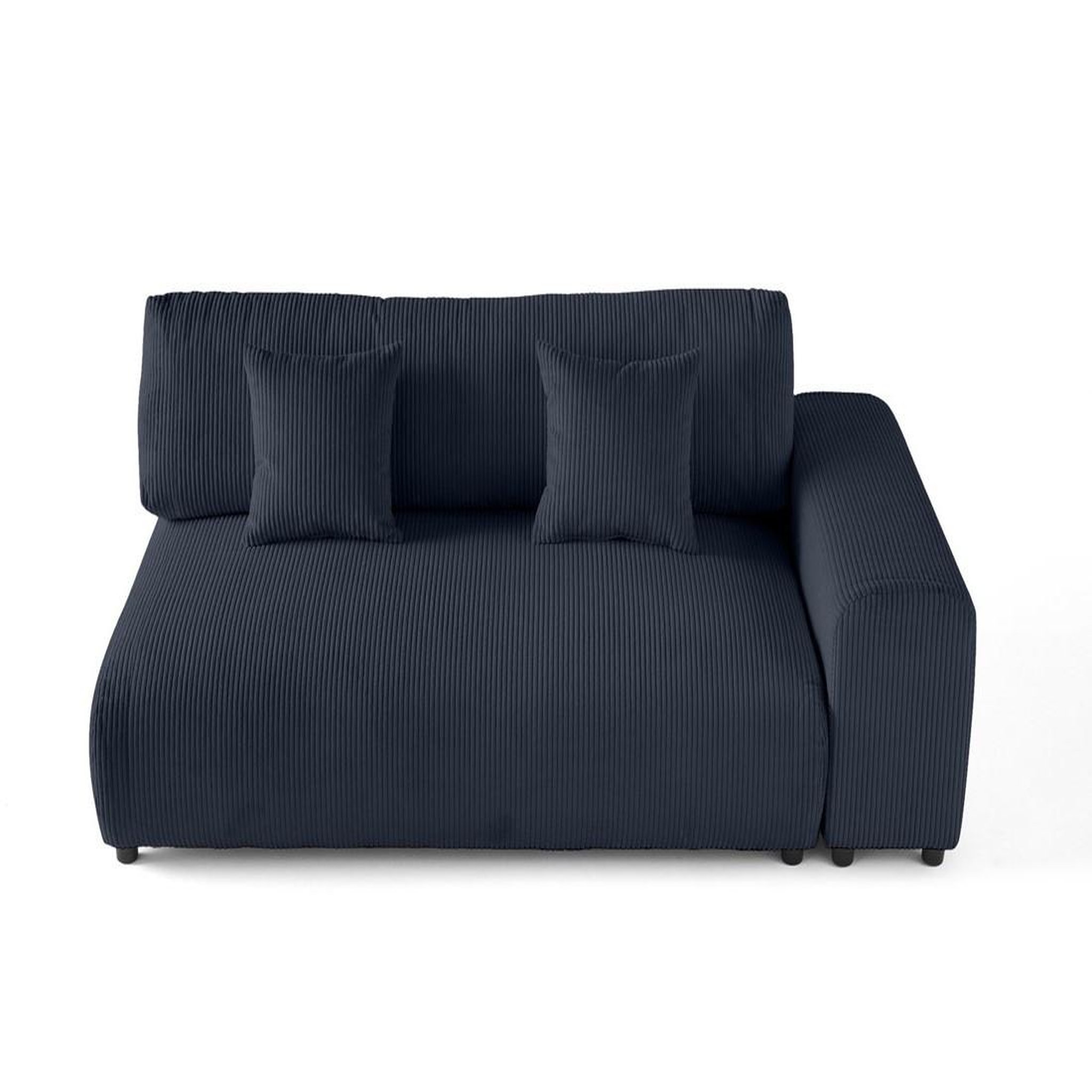 BEST MOBILIER Garance - module d'assise 3 places avec accoudoir droit - en velours côtelé. Coloris disponibles : Beige, Vert, Gris, Bleu, Orange