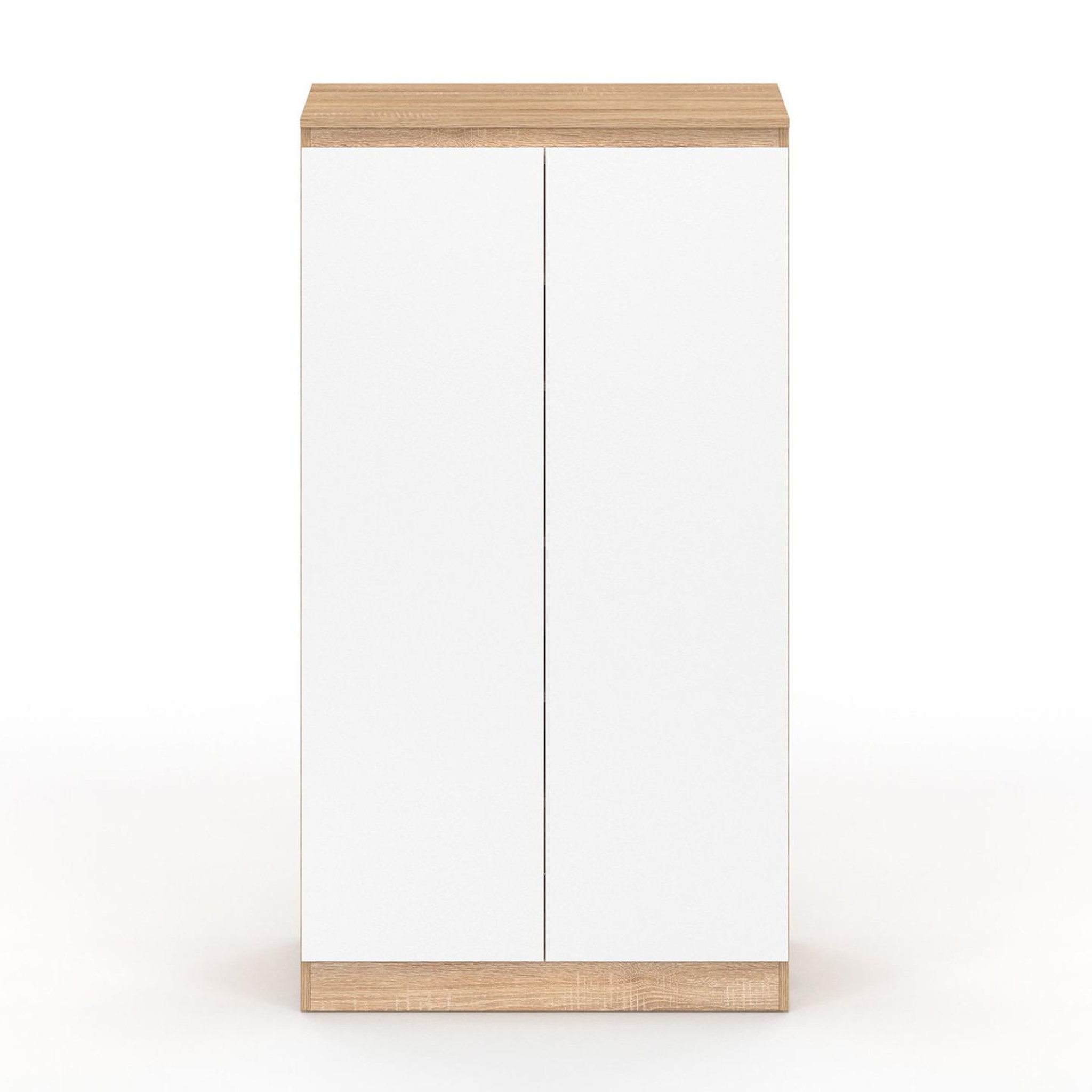 Voir la diapositive 4 : ID MARKET Armoire à chaussures 18 paires tomi imitation hêtre 2 portes blanches