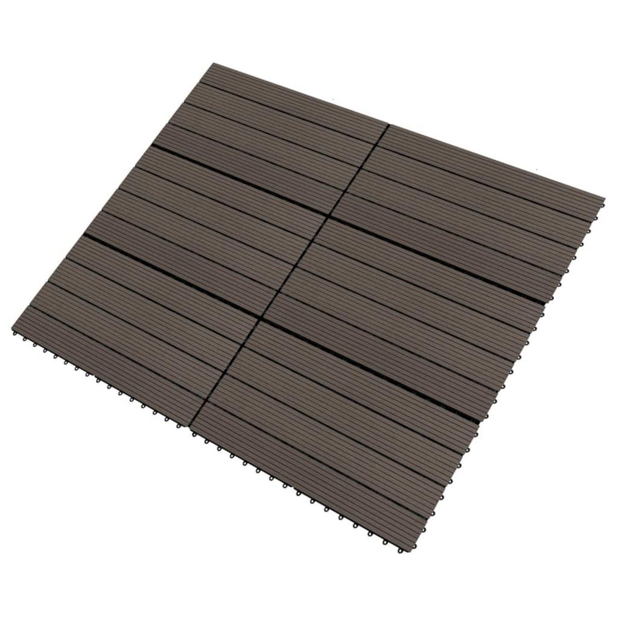 VIDAXL Carreaux de terrasse 6 pcs WPC 60x30 cm 1,08 m^2 Marron fonce