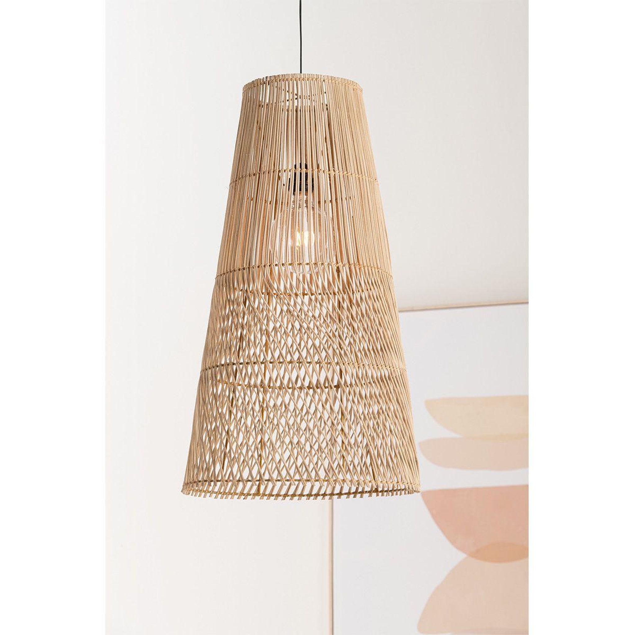 Voir la diapositive 4 : J-LINE Lampe suspension en rotin  alix  75cm naturel