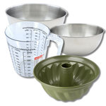 ZENKER Set pâtisserie avec moule à kouglof 25 cm revêtu cire de carnauba, 2 bols à mixer, verre mesureur et spatule Zenker