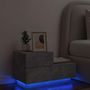 Voir la diapositive 1 : VIDAXL Table de chevet avec lumieres LED gris beton 70x36x40,5 cm
