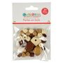 Voir la diapositive 2 : Paris Prix Lot de 27 Perles en Bois  Diamant  1-2cm Beige & Or
