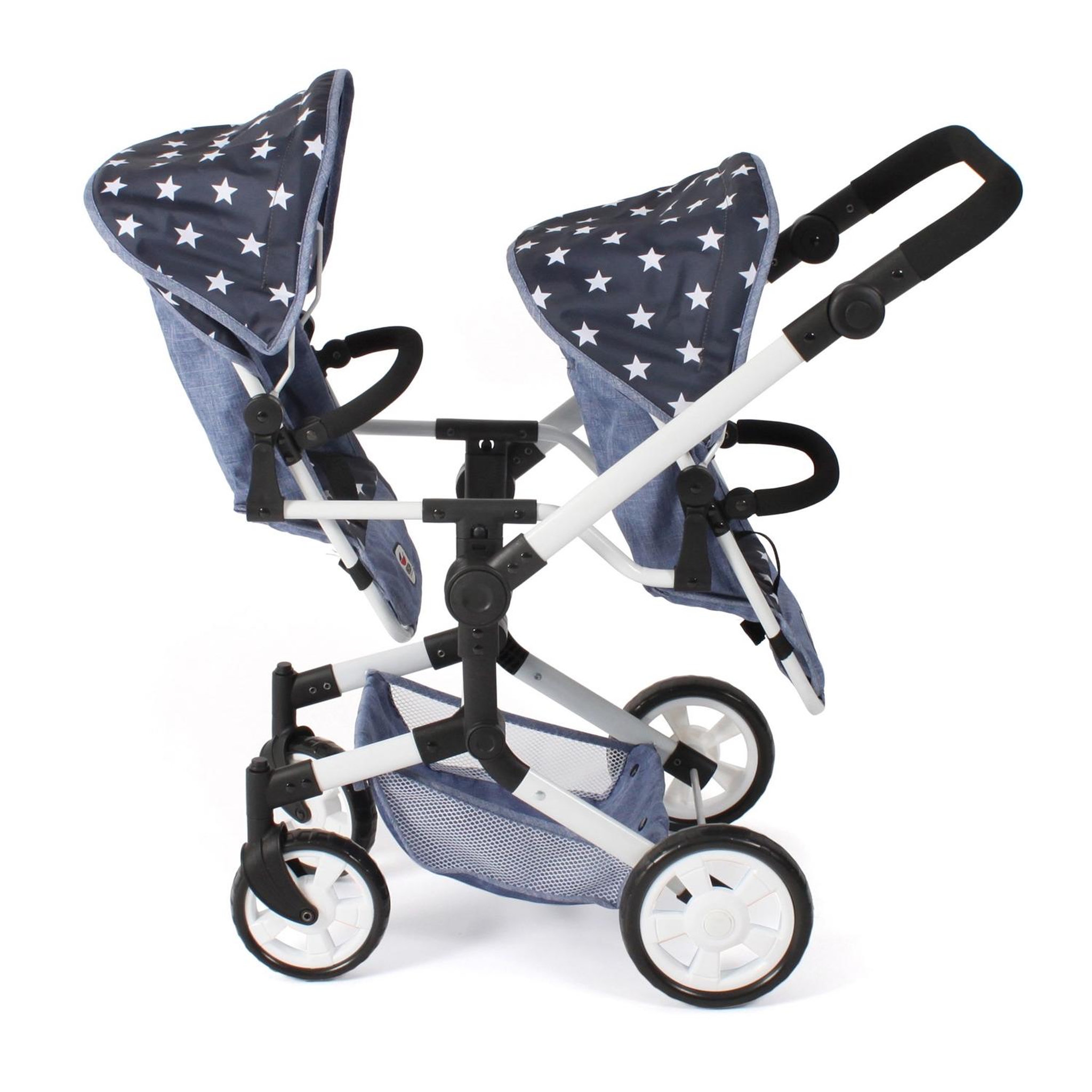 Voir la diapositive 2 : BAYER CHIC 2000 Poussette de poupée Linus Duo Bleu étoiles