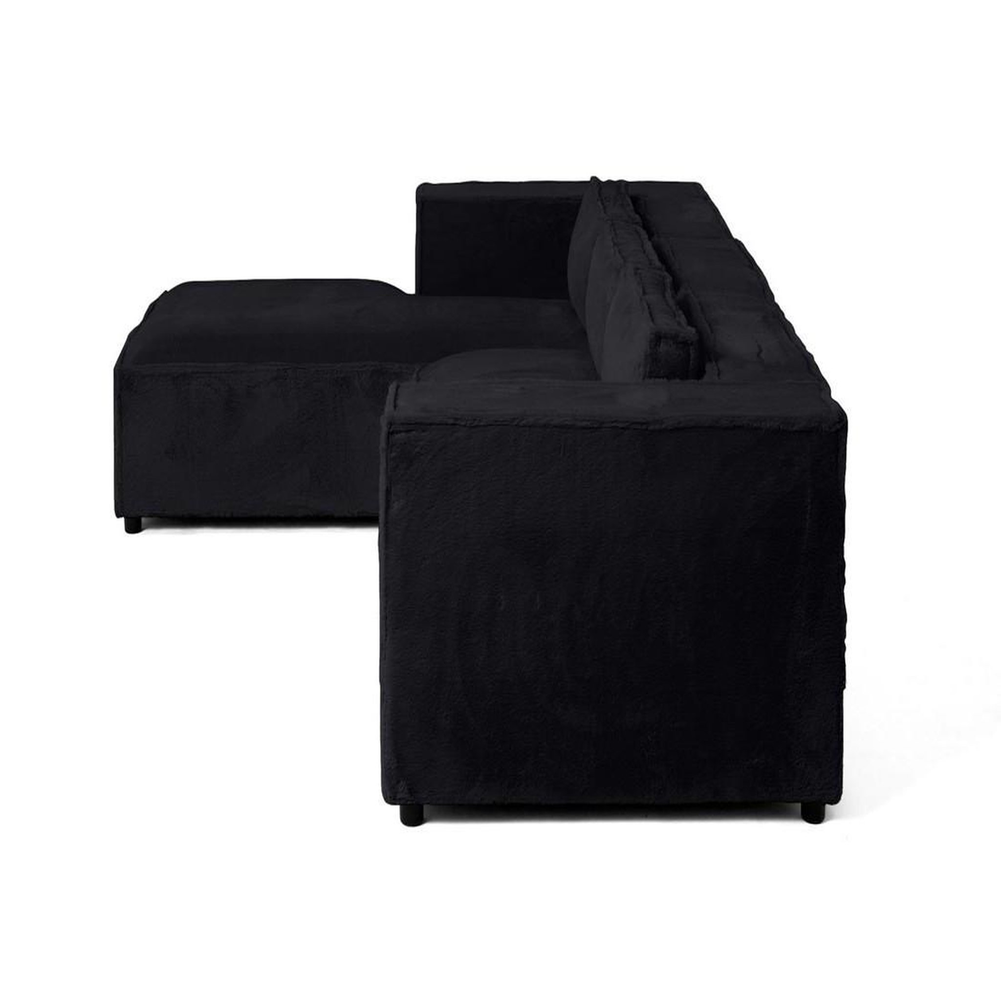 Voir la diapositive 3 : LISA DESIGN Stella - canapé d'angle gauche - 4 places - en fausse fourrure