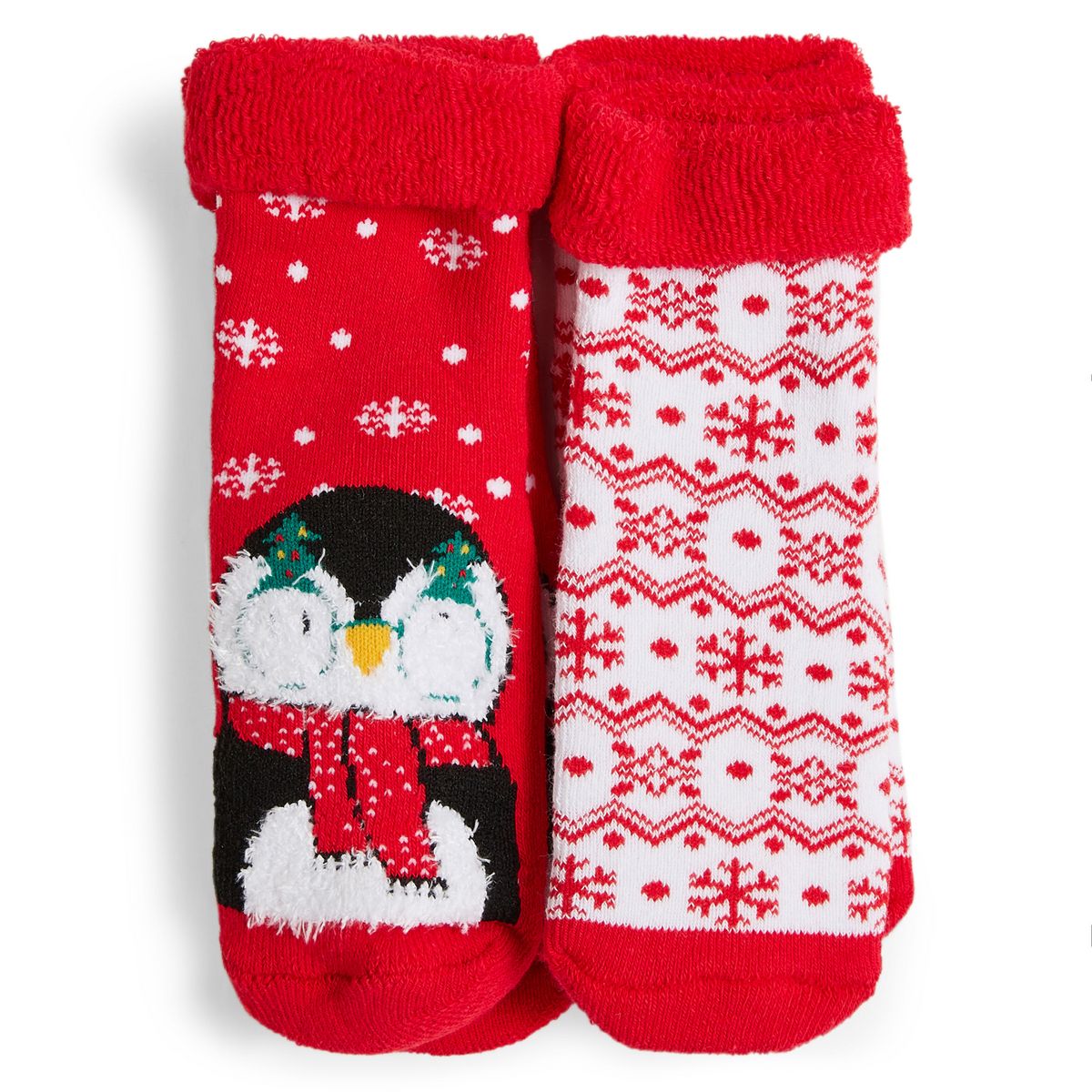 INEXTENSO Lot de 2 paires de chaussettes anti dérapantes bébé 