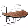 tectake Table de balcon en Acier, mosaïque et ciment