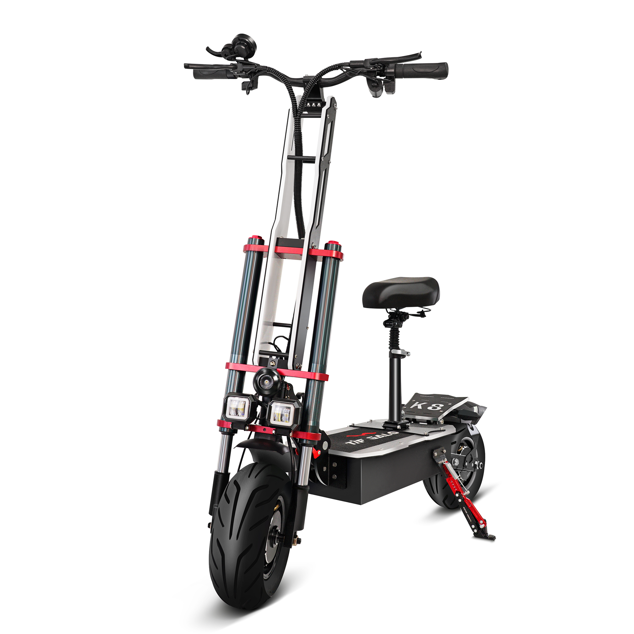Voir la diapositive 2 : TIFGALOP Trottinette électrique TIFGALOP K8, double moteur, 6000 W, 60 V, 36 Ah, double suspension, charge maximale 250 kg
