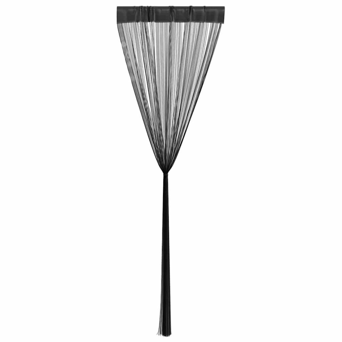 VIDAXL Rideau en fils 2 pcs 100 x 250 cm Noir