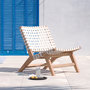 Voir la diapositive 2 : Rendez vous déco Fauteuil de jardin en teck et sangles en tissu blanc-Tao
