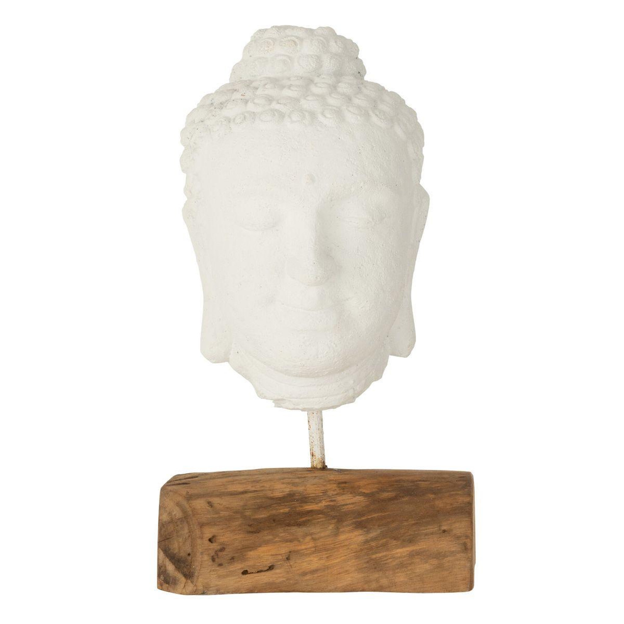 J-LINE Statuette déco en ciment  tête  44cm blanc & naturel