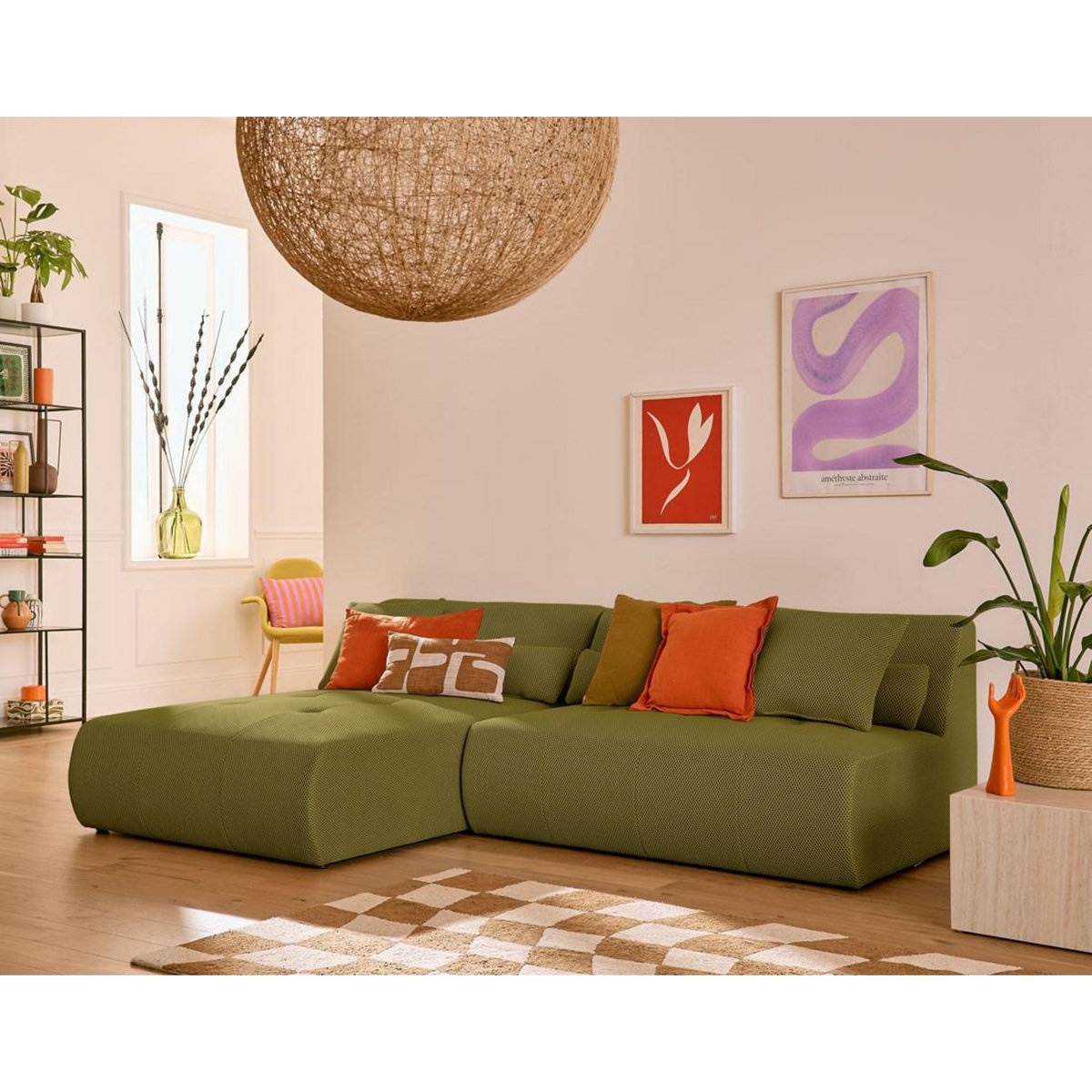 LISA DESIGN Onyx - canapé modulable d'angle réversible 4 places - en tissu mailles 3d