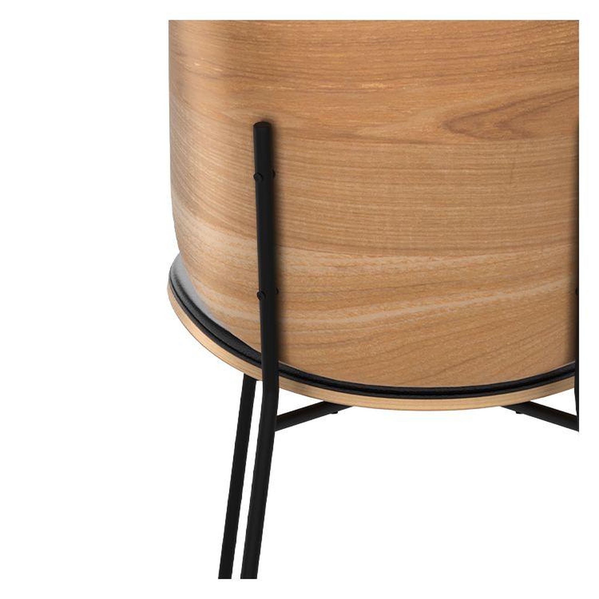 Voir la diapositive 3 : MAISON PAVANE Chaise en bois foncé, pu noir et pieds en métal noir-hector