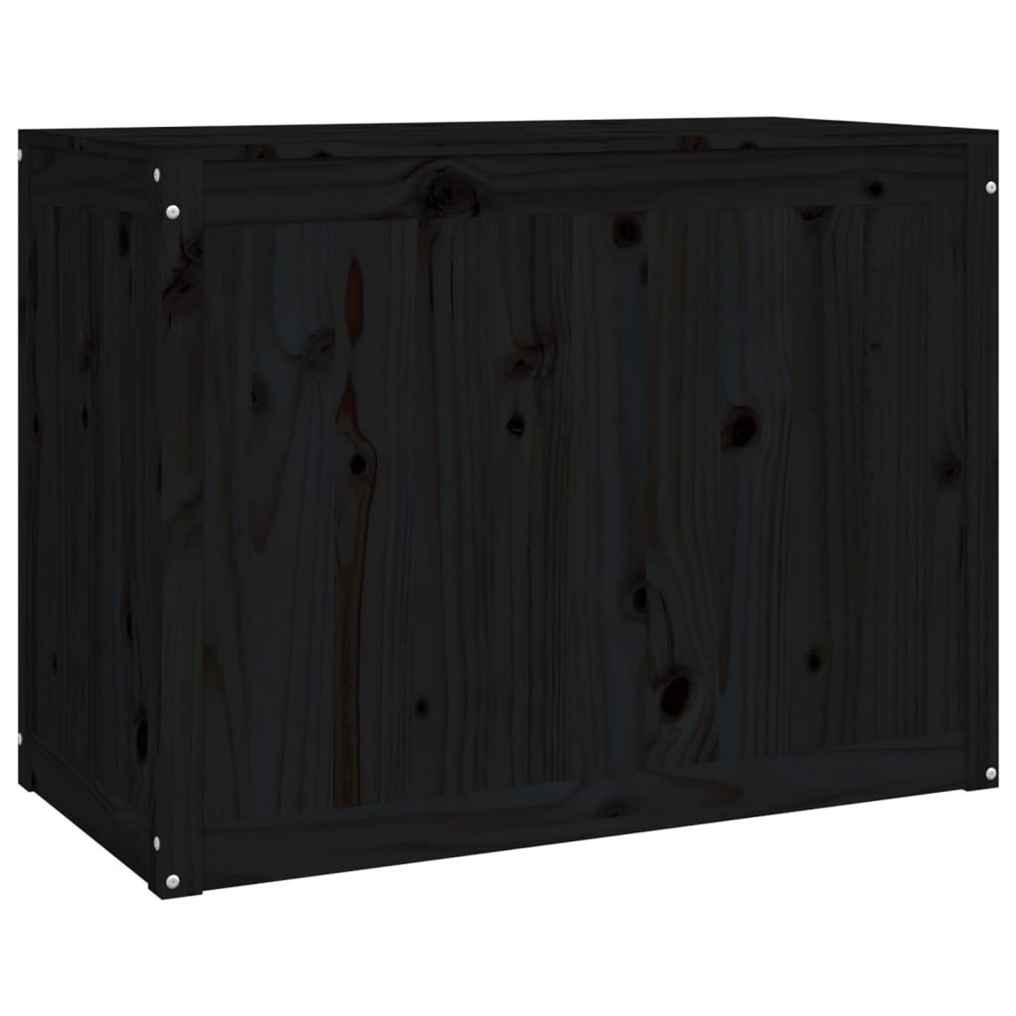 Voir la diapositive 5 : VIDAXL Boîte a linge Noir 88,5x44x66 cm Bois massif de pin