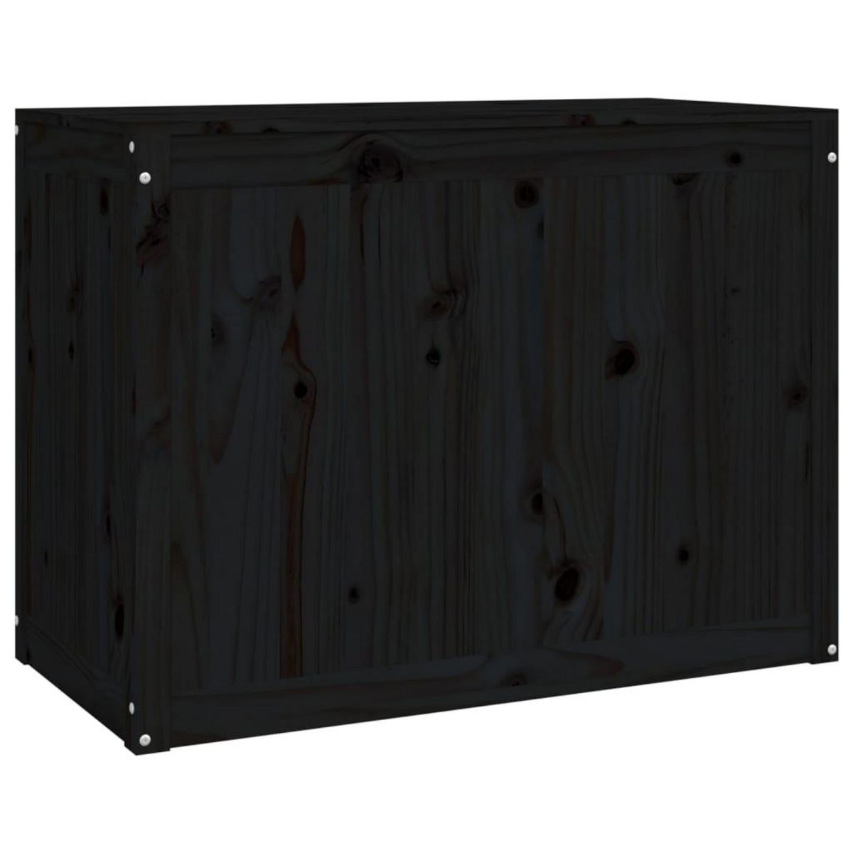 VIDAXL Boîte a linge Noir 88,5x44x66 cm Bois massif de pin