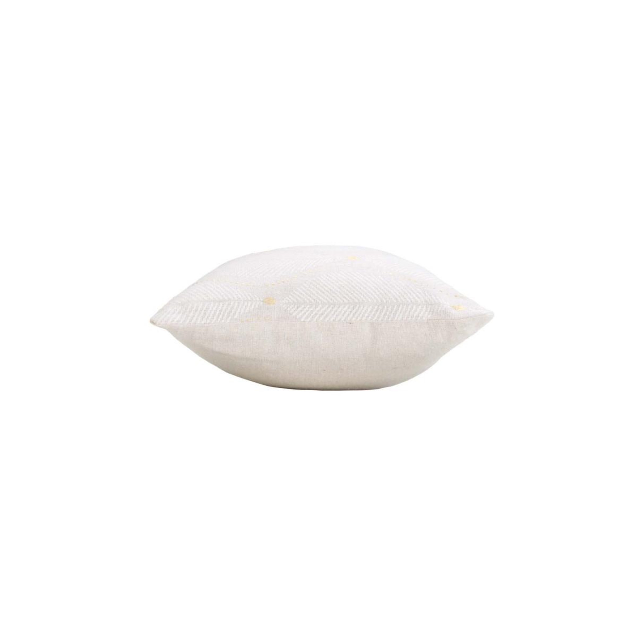 Voir la diapositive 2 : Douceur d'Intérieur Coussin imprimé métallisé  maho  30x50cm blanc
