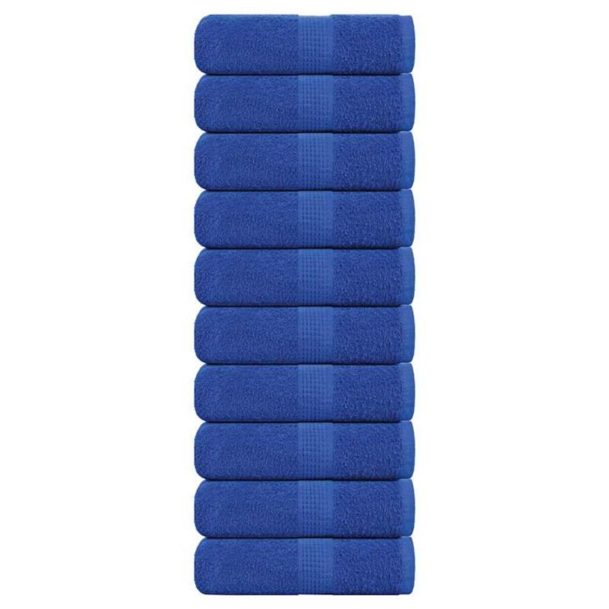 VIDAXL Serviettes de visage 10 pcs bleu 30x30 cm 360 g m² 100% coton