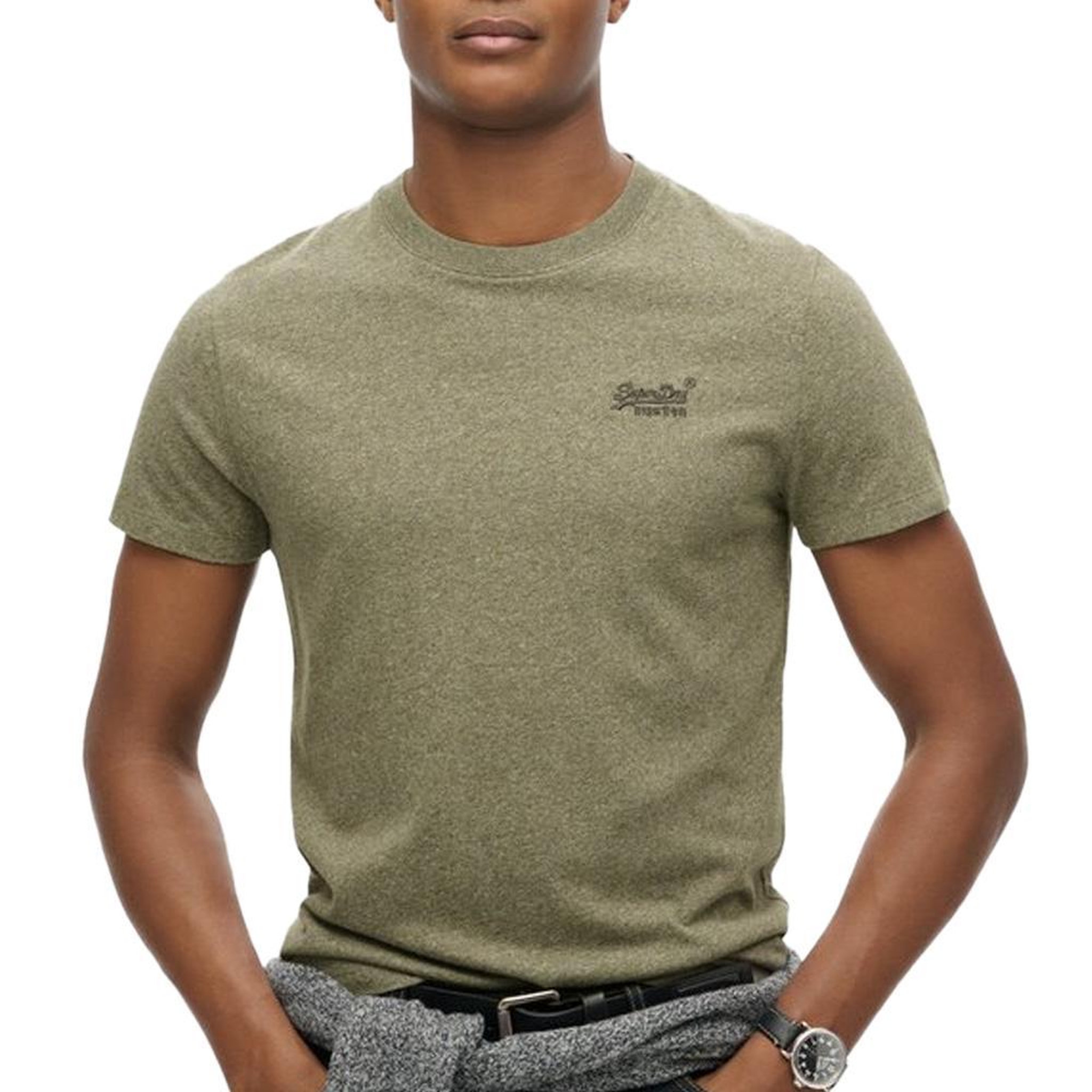 SUPERDRY T-shirt Vert Chiné Homme Superdry Vintage LogoR6Ts. Coloris disponibles : Vert