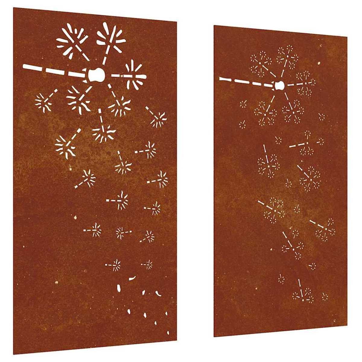 VIDAXL Decorations murales de jardin 2pcs 105x55 cm design de fleur