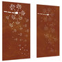 Voir la diapositive 1 : VIDAXL Decorations murales de jardin 2pcs 105x55 cm design de fleur