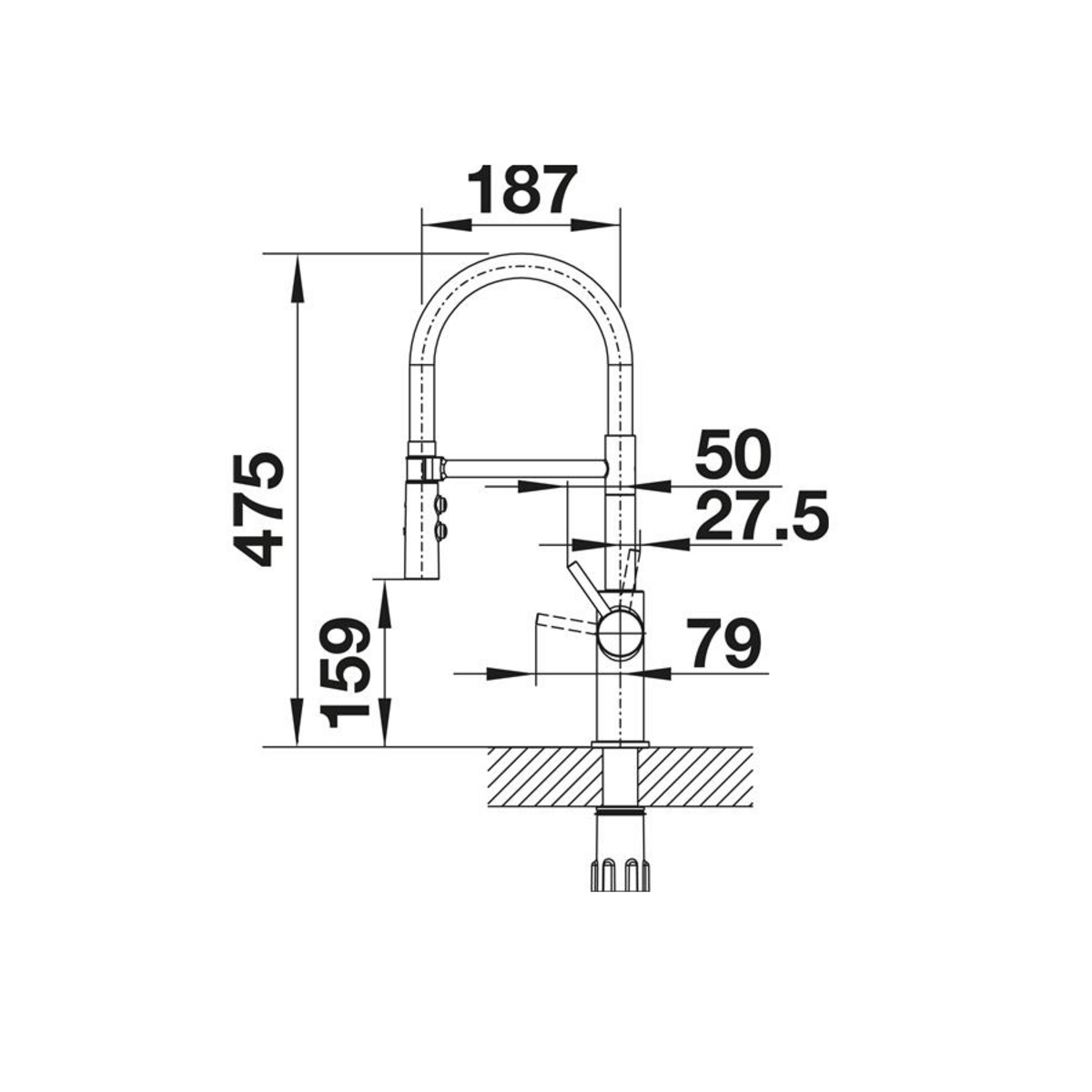 Blanco Mitigeur avec douchette inox - 525792