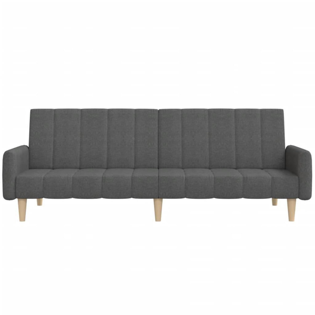 VIDAXL Canape-lit a 2 places gris fonce tissu