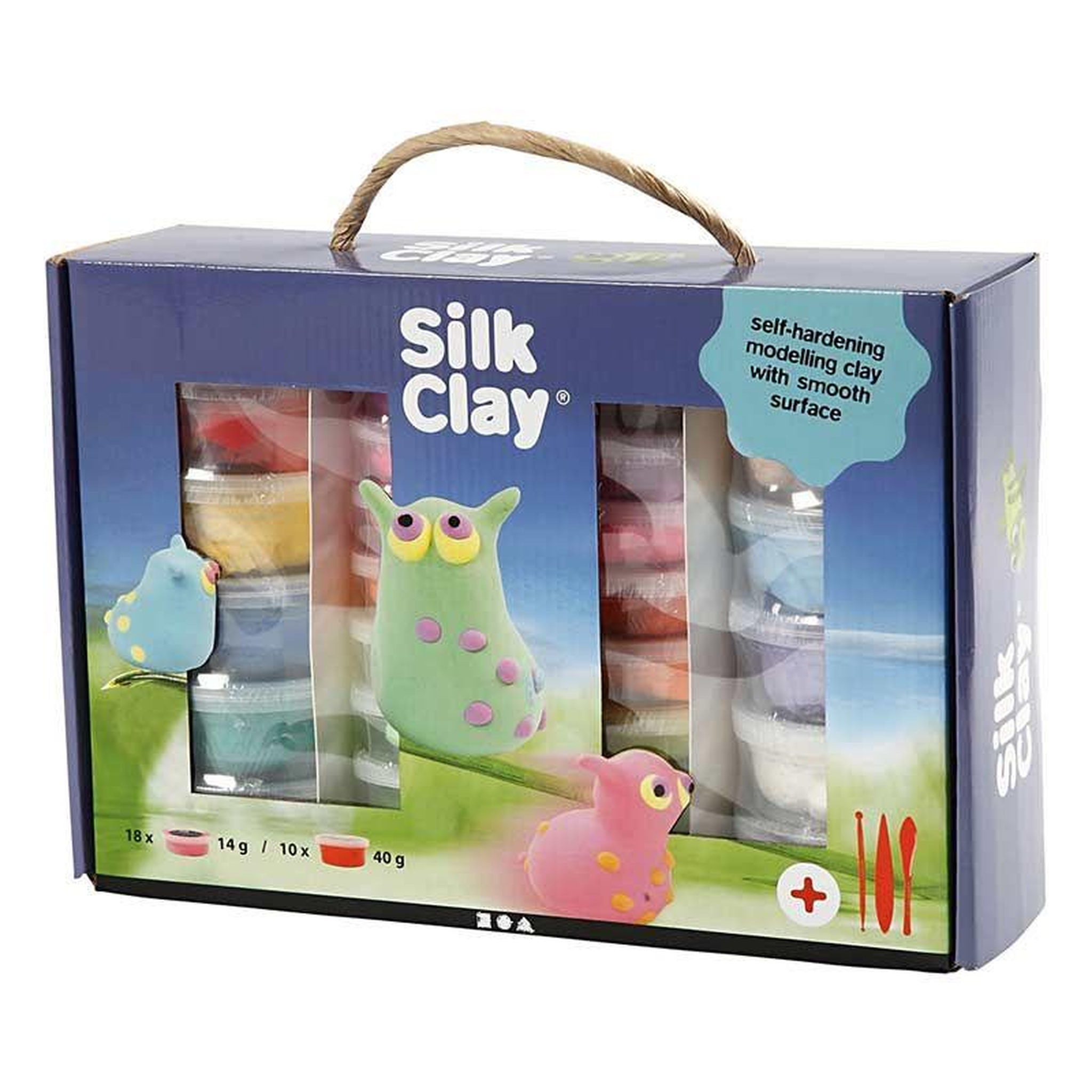 Voir la diapositive 1 : CREATIV COMPANY Coffret de modelage silk clay - couleurs assorties - 31 pcs