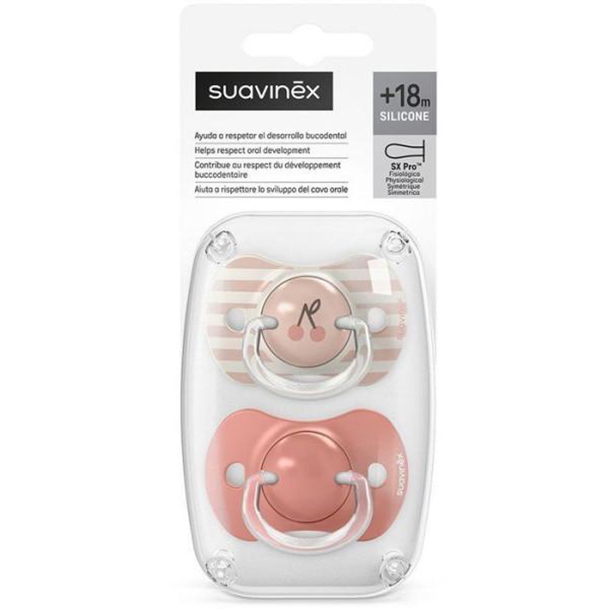 Voir la diapositive 5 : Suavinex Lot de 2 sucettes symétriques - SUAVINEX - Birdies - SX Pro - 18 mois et plus - Rose