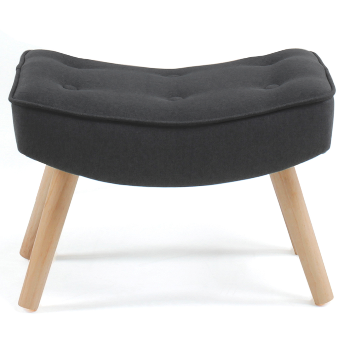 ID MARKET Fauteuil scandinave IVAR avec repose pieds gris anthracite