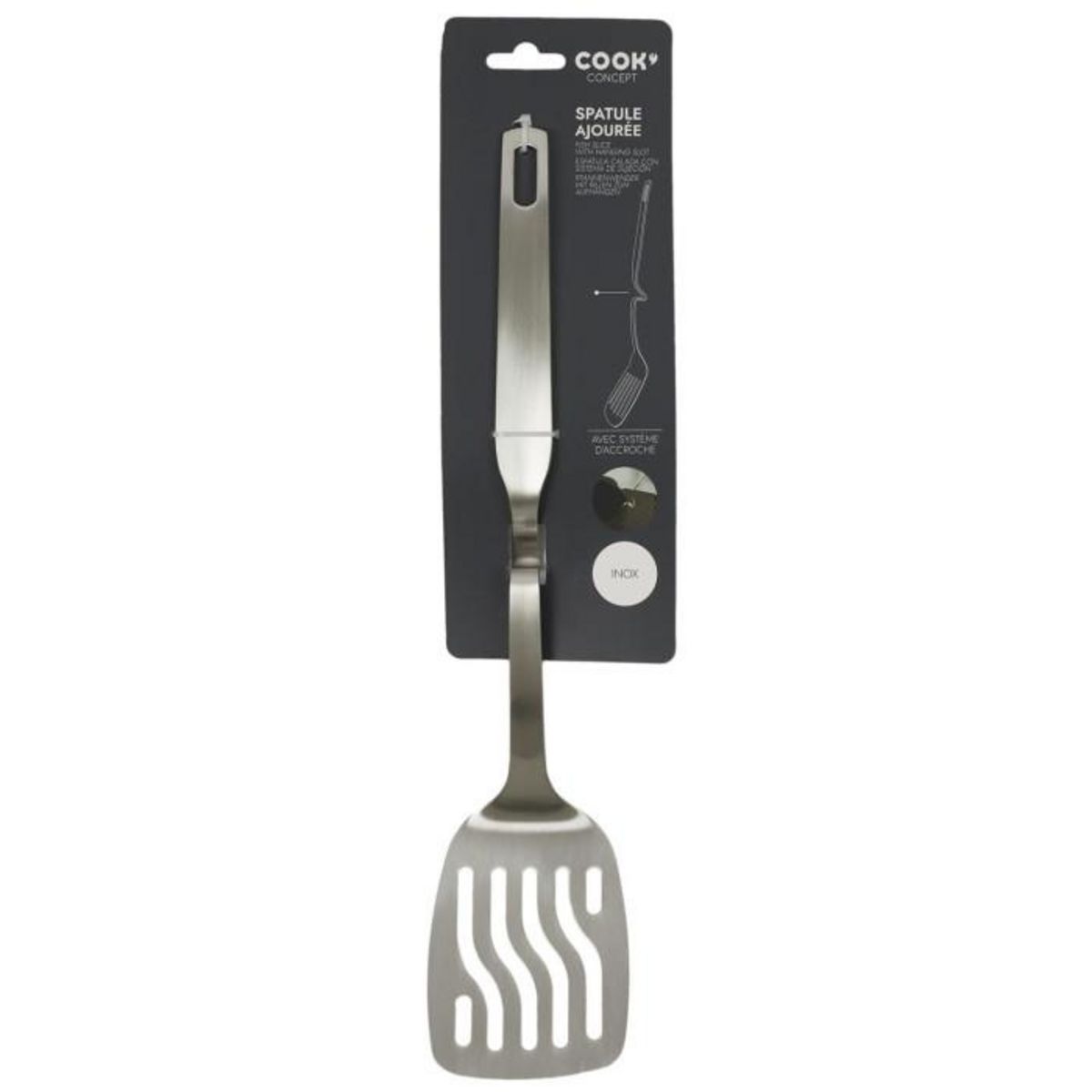 Paris Prix Spatule Ajourée en Inox  Accroche  36cm Argent
