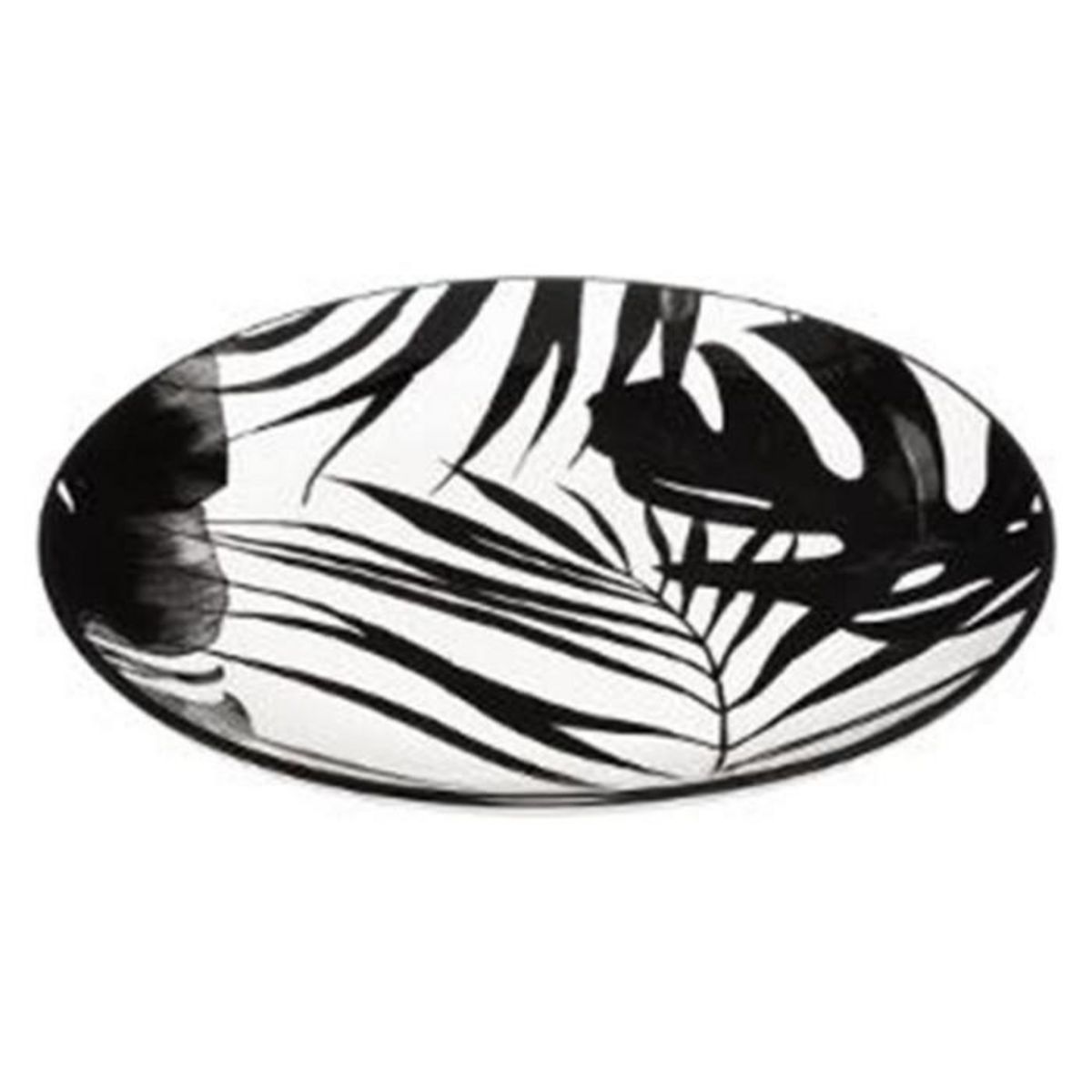 SECRET DE GOURMET Lot de 6 Assiettes à Dessert  Palme  19cm Noir