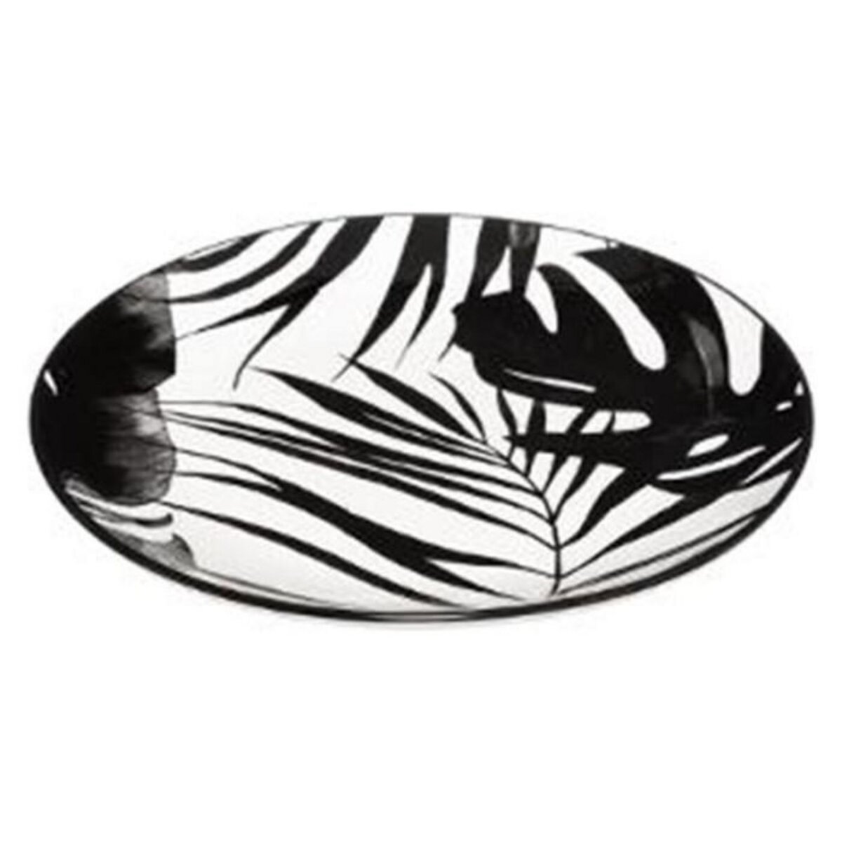 SECRET DE GOURMET Lot de 6 Assiettes à Dessert  Palme  19cm Noir