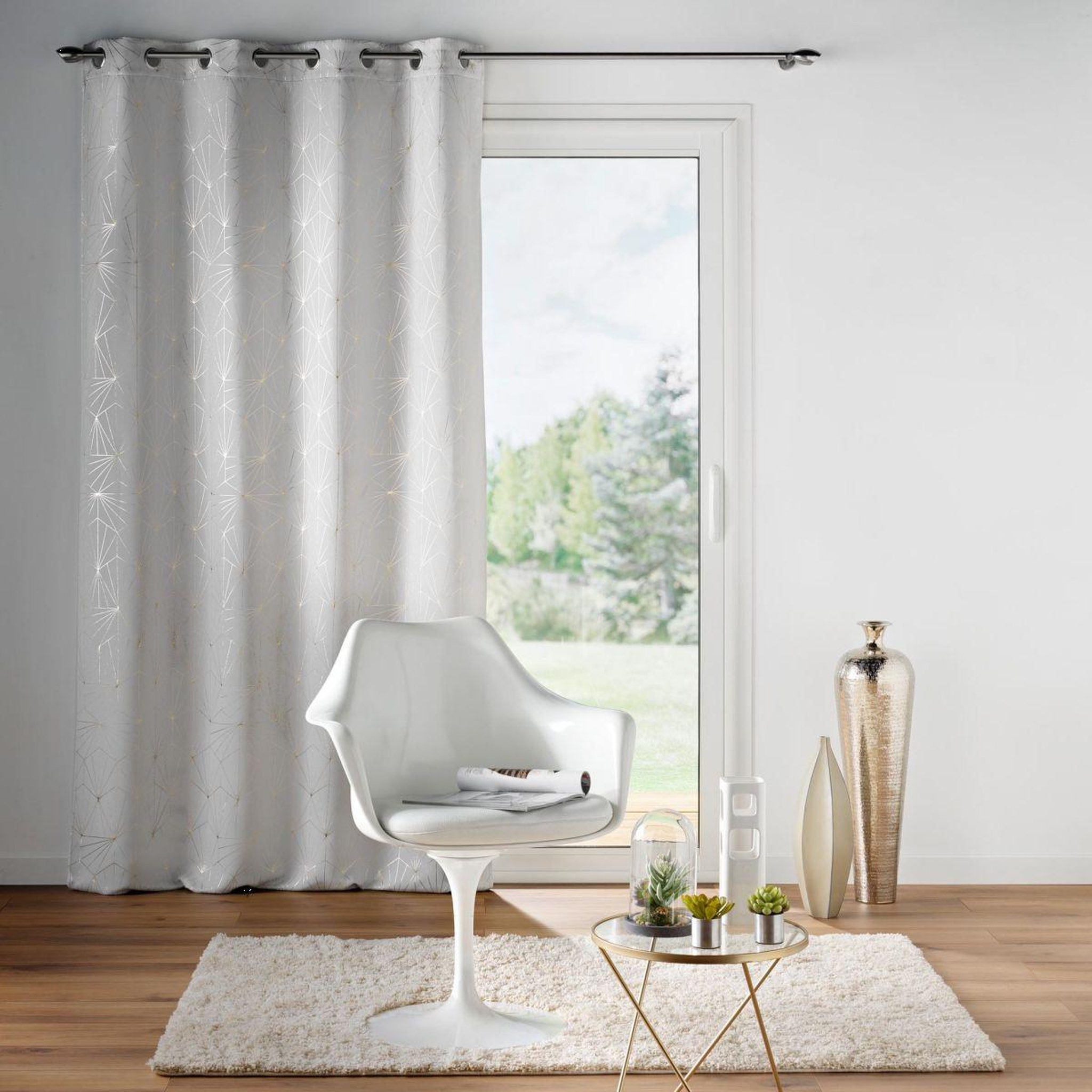 Voir la diapositive 5 : Douceur d'Intérieur Rideau occultant à œillets  eclat  140x260cm blanc