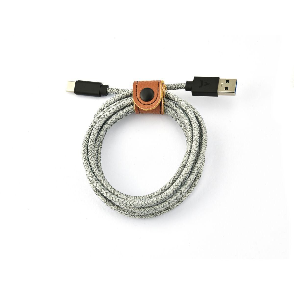 ADEQWAT Câble USB C vers USB 2M tressé Gris